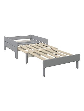 Fauteuil convertible en lit avec coussins pin massif BASILE