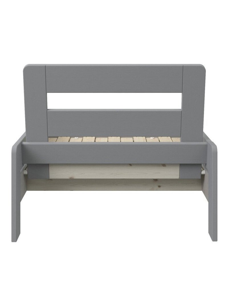 Fauteuil convertible en lit avec coussins pin massif  BASILE Gris - Kiabi
