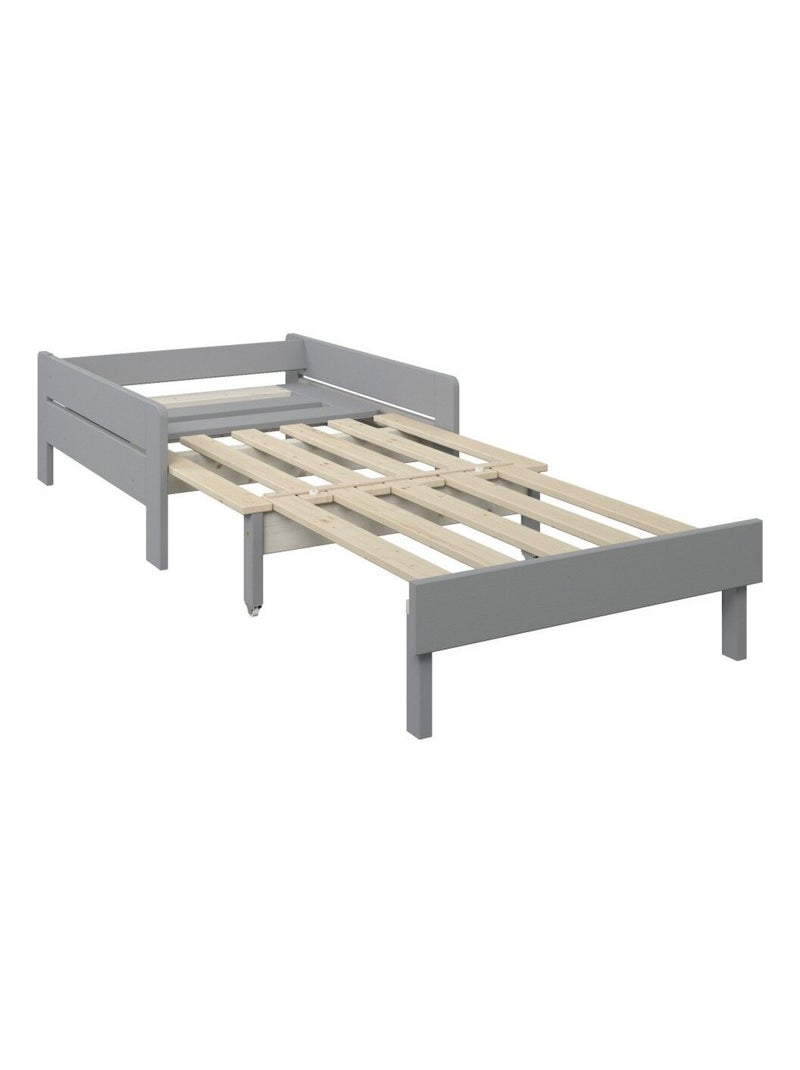 Fauteuil convertible en lit avec coussins pin massif  BASILE Gris - Kiabi