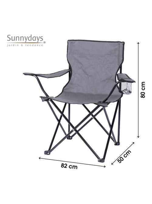 Fauteuil de camping compact et pliant avec accoudoirs - Kiabi