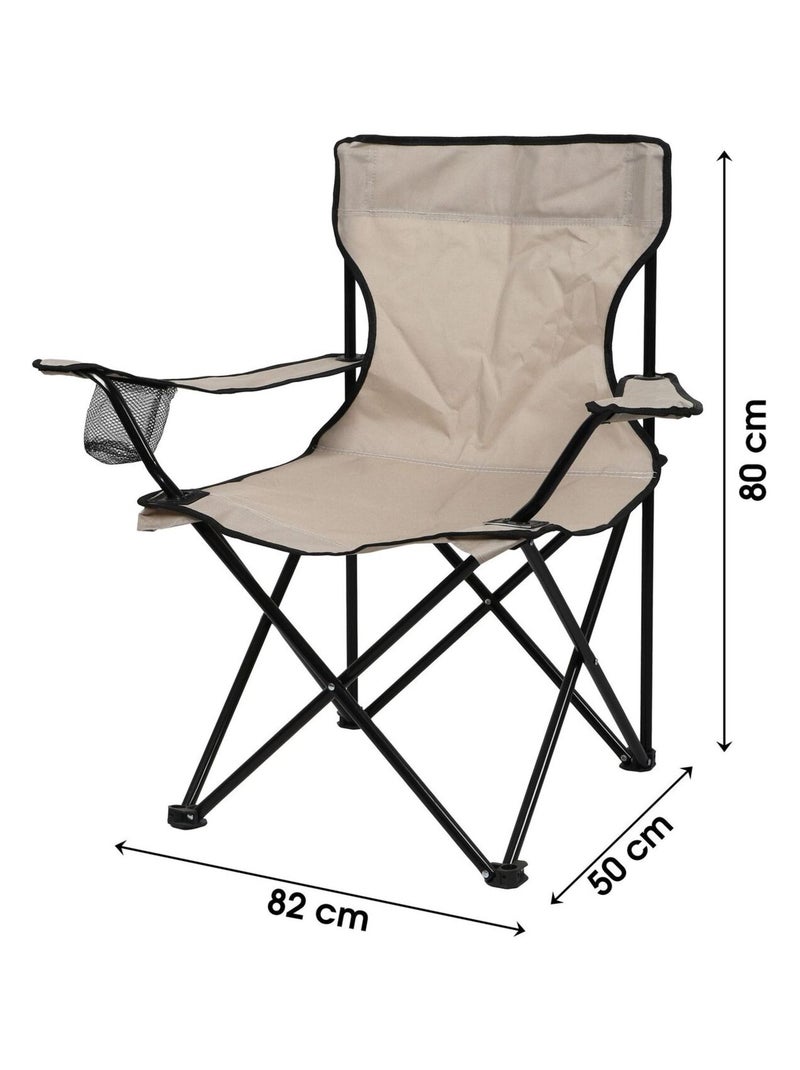 Fauteuil de camping pliant avec accoudoirs Taupe - Kiabi