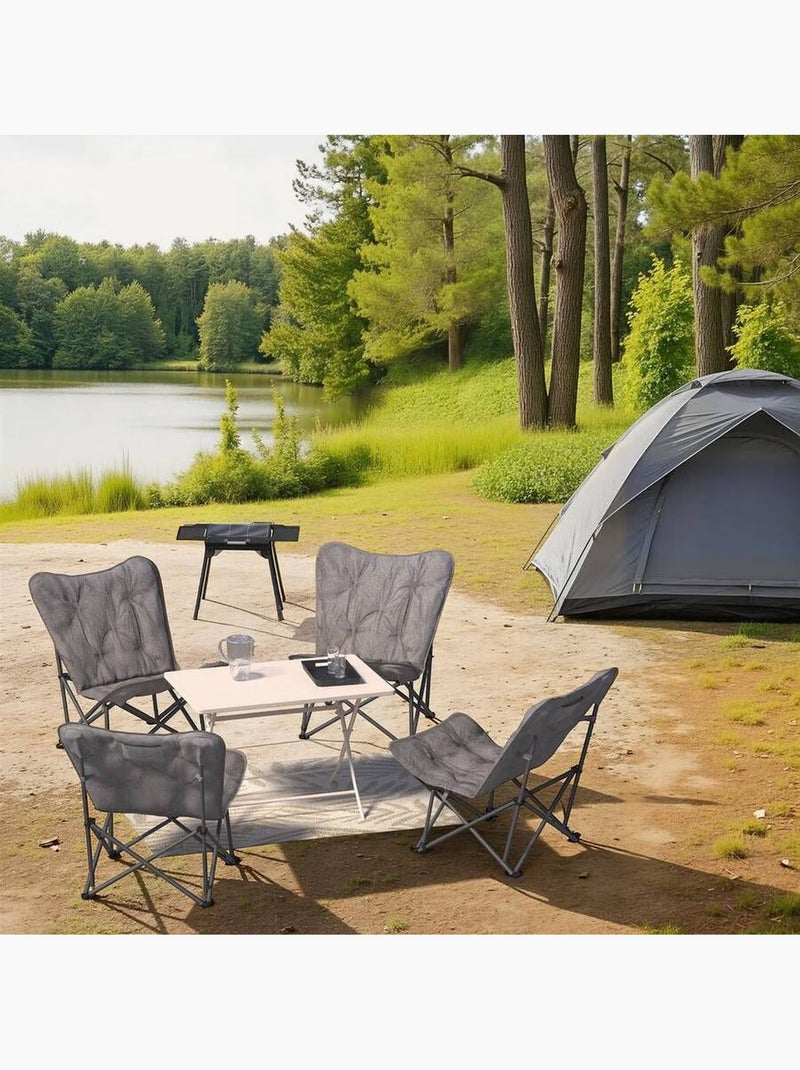 Fauteuil de camping pliant matelassé Gris - Kiabi