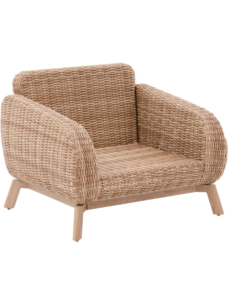 Fauteuil de jardin 2 places en résine tressée MANISSA Marron - Kiabi