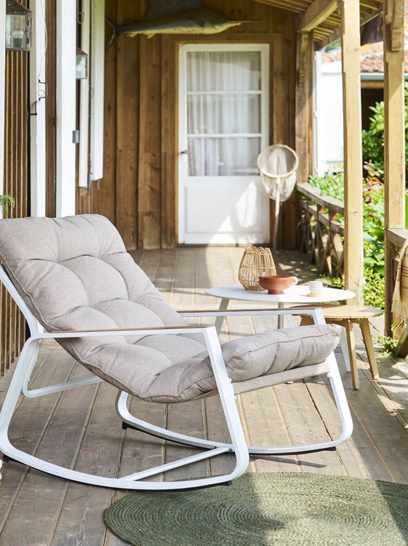 Fauteuil de jardin à bascule FELINIO Taupe - Kiabi