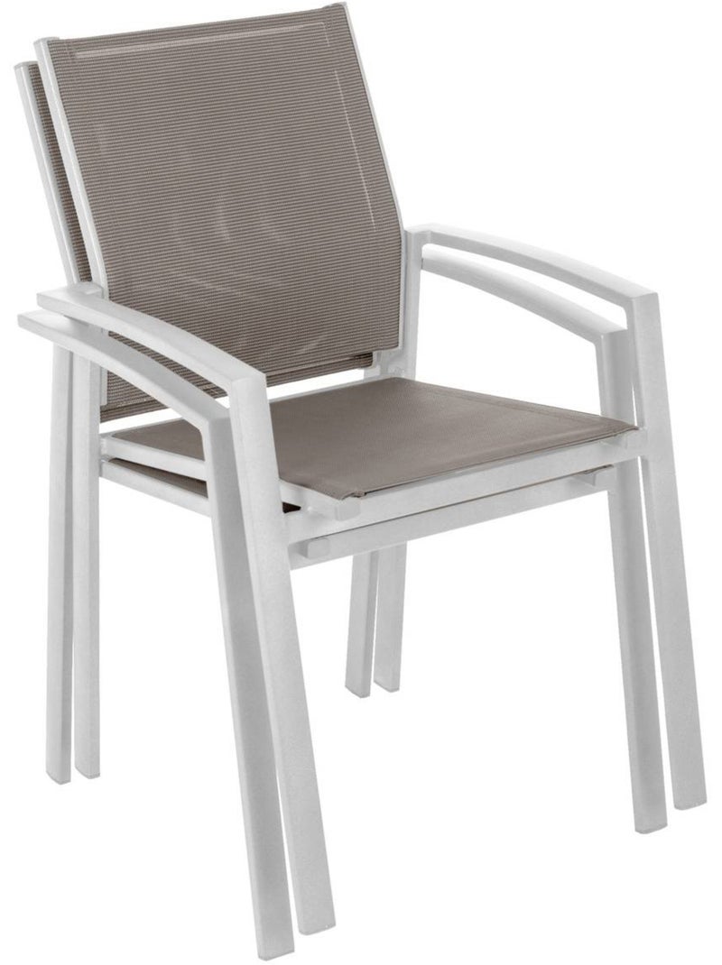 Fauteuil de jardin empilable en aluminium AXIOME Marron noisette - Kiabi