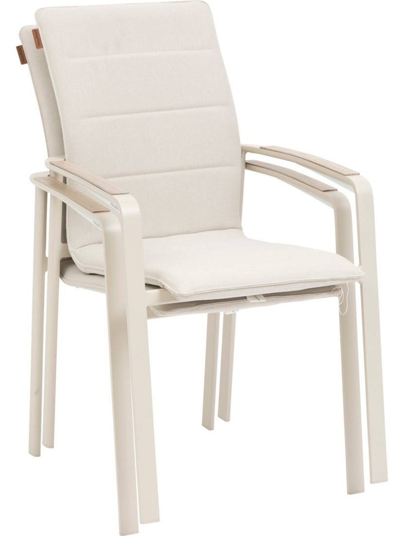 Fauteuil de jardin empilable en aluminium DIESE Beige argile - Kiabi