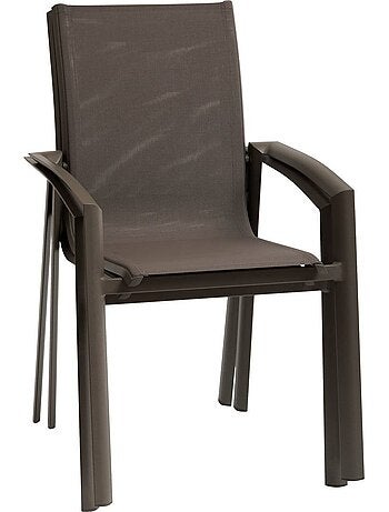 Fauteuil de jardin empilable en aluminium effet bois AXANT