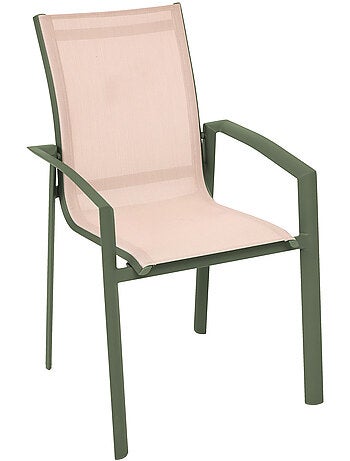 Fauteuil de jardin empilable en aluminium effet bois AXANT