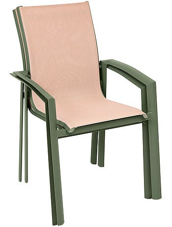 Fauteuil de jardin empilable en aluminium effet bois AXANT