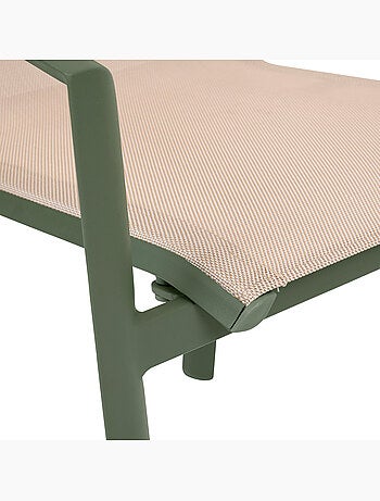 Fauteuil de jardin empilable en aluminium effet bois AXANT