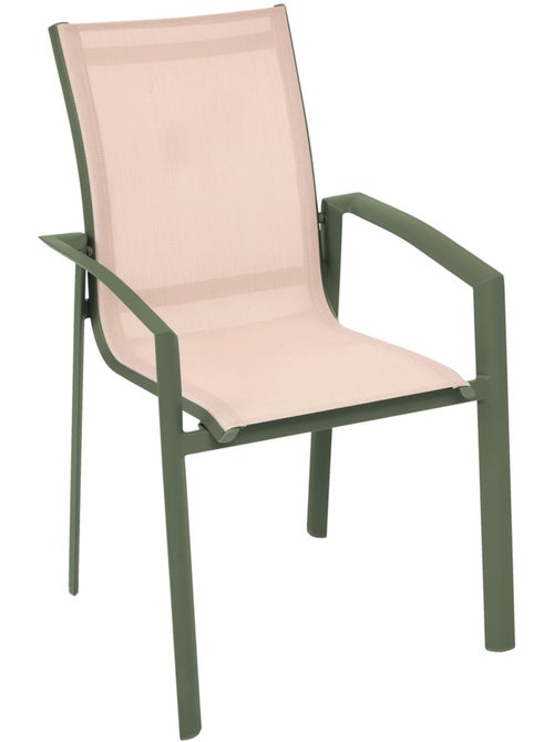 Fauteuil de jardin empilable en aluminium effet bois AXANT - Kiabi Fauteuil de jardin empilable en aluminium effet bois AXANT - Kiabi