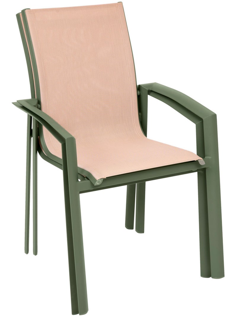 Fauteuil de jardin empilable en aluminium effet bois AXANT Beige - Kiabi