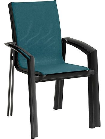 Fauteuil de jardin empilable en aluminium effet bois AXANT