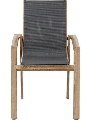 Fauteuil de jardin empilable en aluminium effet bois AXANT