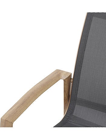 Fauteuil de jardin empilable en aluminium effet bois AXANT