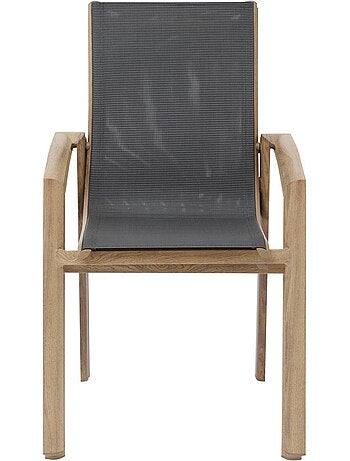 Fauteuil de jardin empilable en aluminium effet bois AXANT