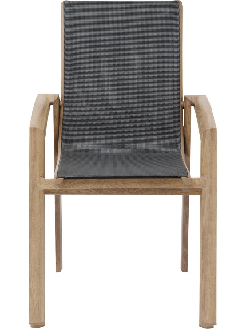 Fauteuil de jardin empilable en aluminium effet bois AXANT Gris foncé - Kiabi