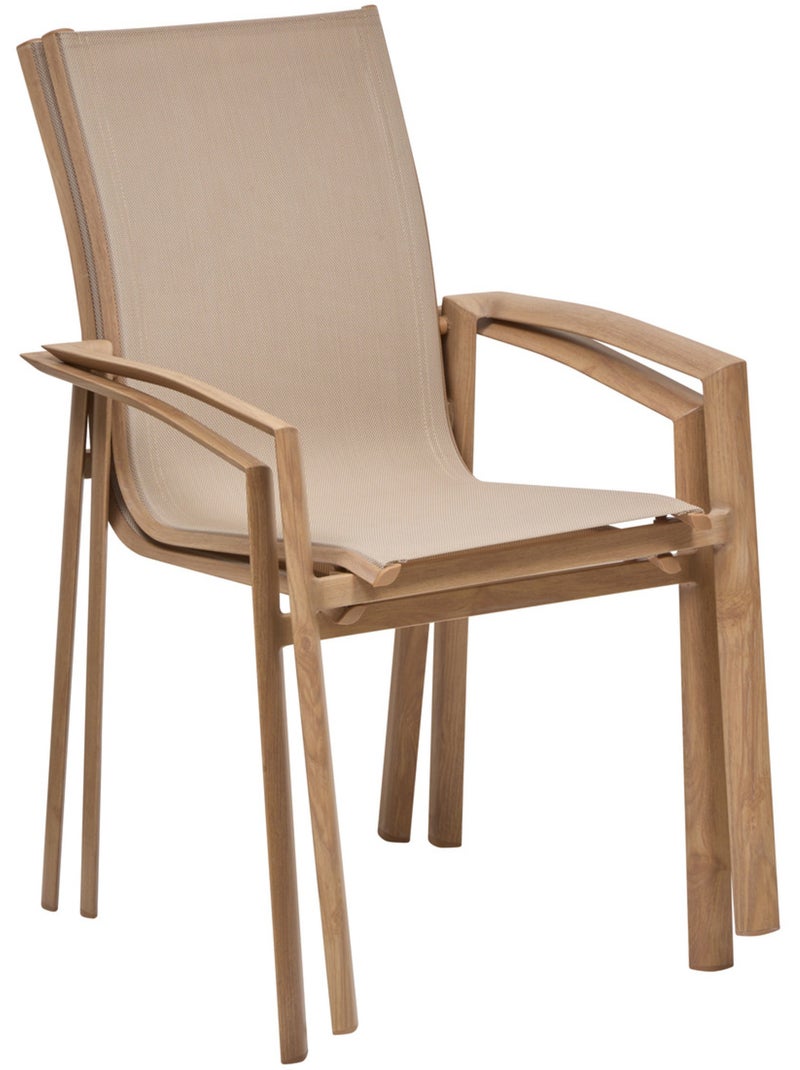 Fauteuil de jardin empilable en aluminium effet bois AXANT Lin - Kiabi