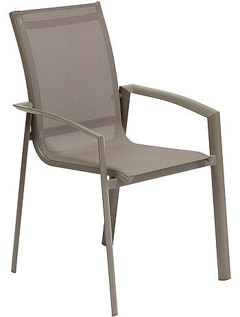 Fauteuil de jardin empilable en aluminium effet bois AXANT