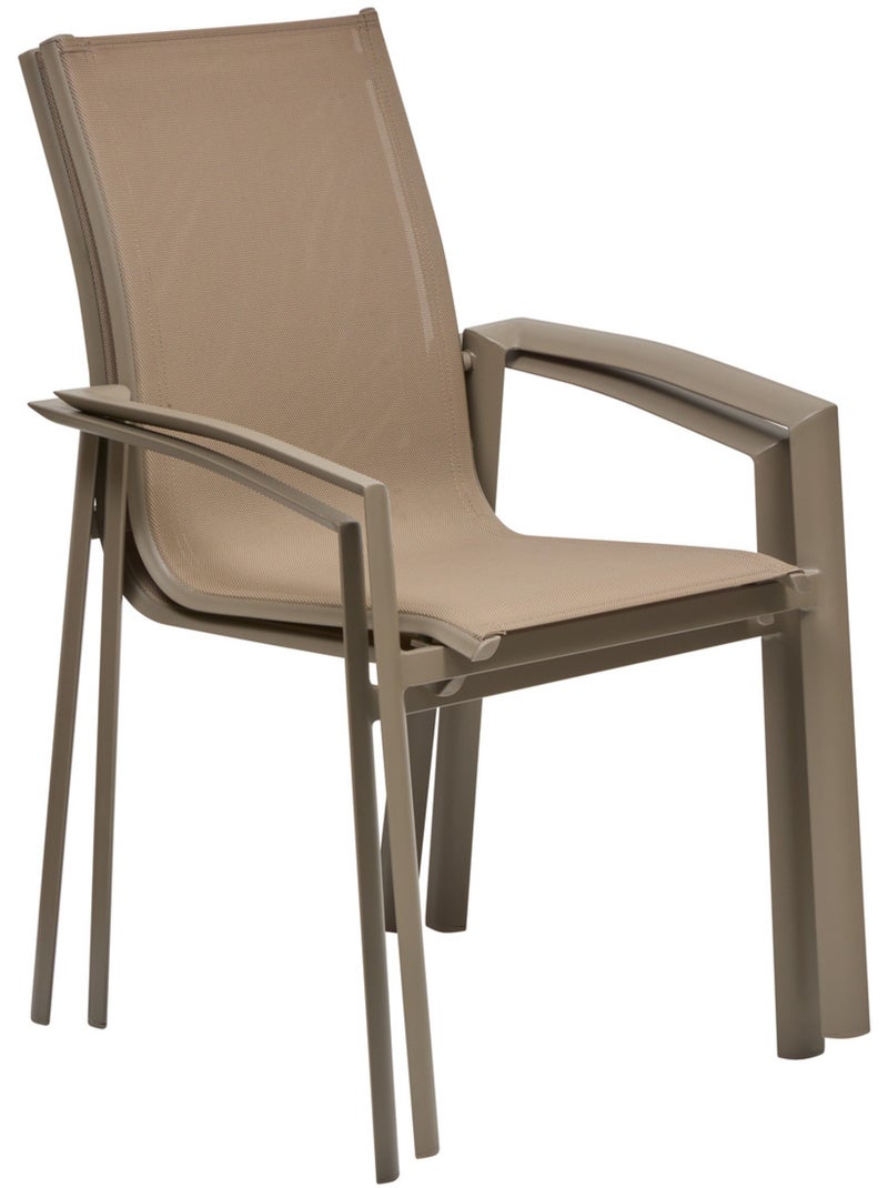 Fauteuil de jardin empilable en aluminium effet bois AXANT Marron noisette - Kiabi