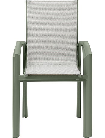 Fauteuil de jardin empilable en aluminium effet bois AXANT