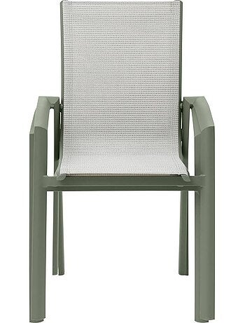 Fauteuil de jardin empilable en aluminium effet bois AXANT