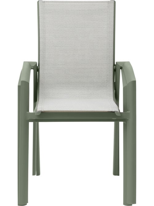 Fauteuil de jardin empilable en aluminium effet bois AXANT - Kiabi Fauteuil de jardin empilable en aluminium effet bois AXANT - Kiabi