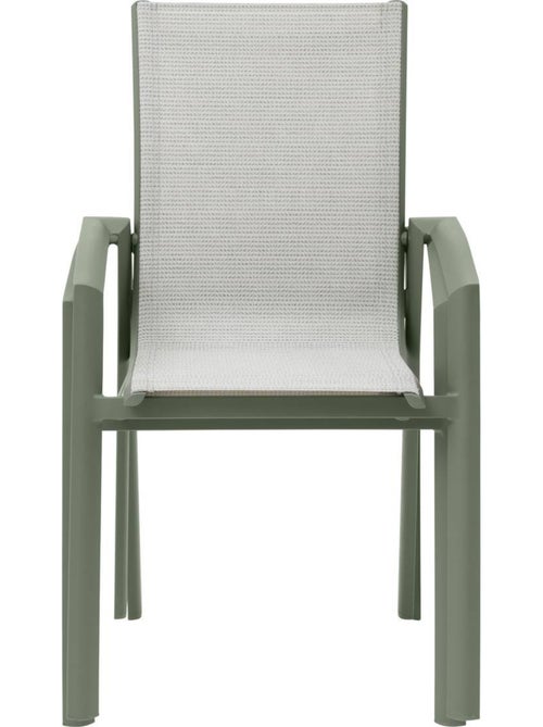 Fauteuil de jardin empilable en aluminium effet bois AXANT - Kiabi Fauteuil de jardin empilable en aluminium effet bois AXANT - Kiabi