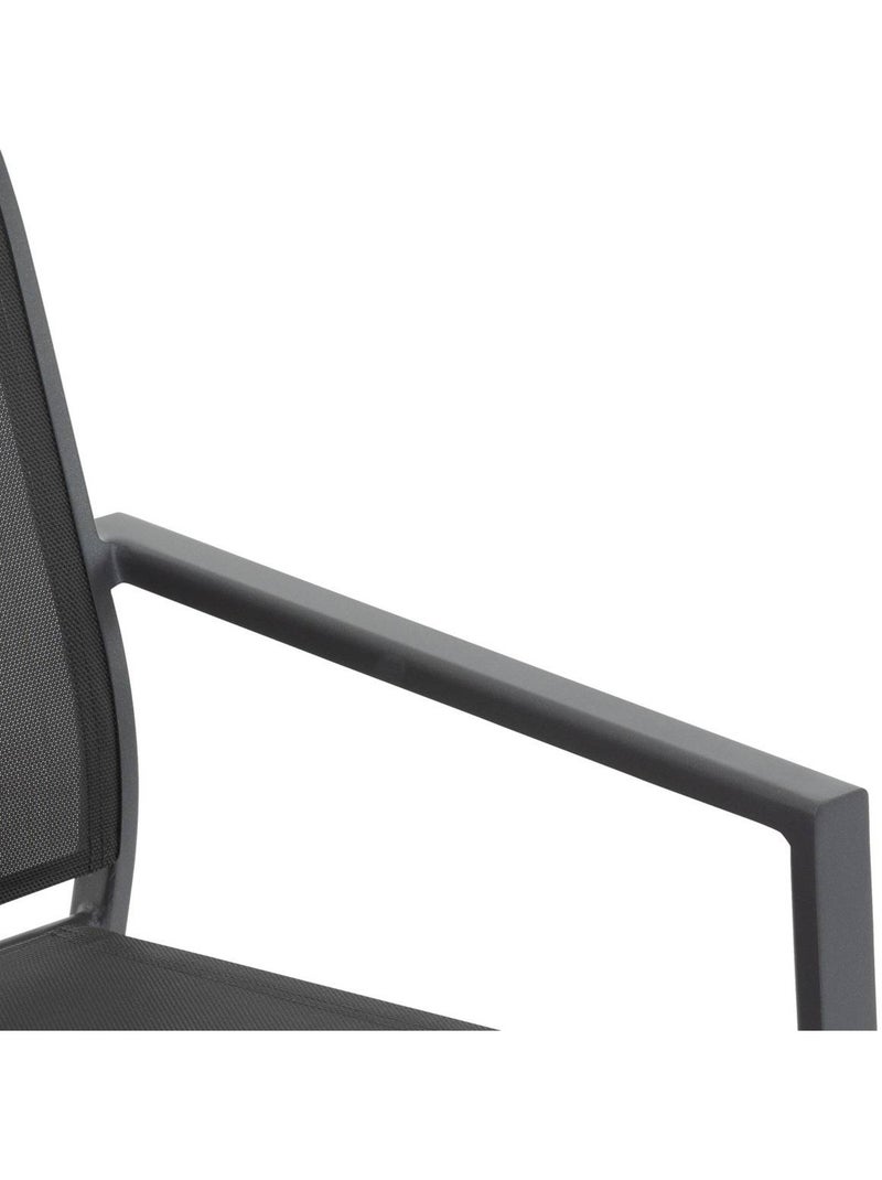 Fauteuil de jardin empilable en aluminium ESSENTIA gris anthracite - Kiabi