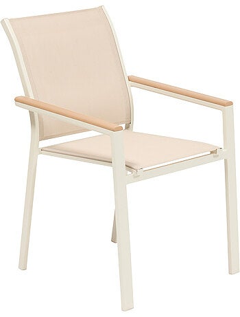 Fauteuil de jardin empilable en aluminium et acacia ESSENTIA
