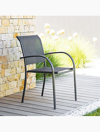 Fauteuil de jardin empilable en aluminium et acier PIAZZA