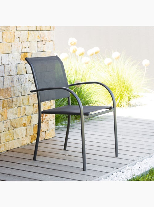 Fauteuil de jardin empilable en aluminium et acier PIAZZA - Kiabi Fauteuil de jardin empilable en aluminium et acier PIAZZA - Kiabi