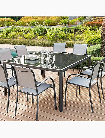 Fauteuil de jardin empilable en aluminium et acier PIAZZA