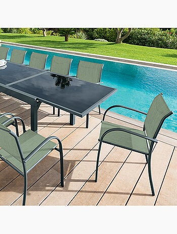 Fauteuil de jardin empilable en aluminium et acier PIAZZA