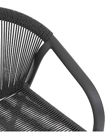 Fauteuil de jardin empilable en aluminium et corde tressée RIU