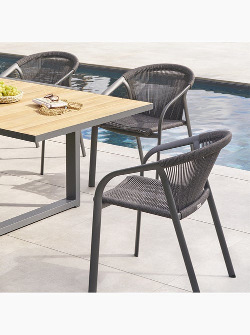 Fauteuil de jardin empilable en aluminium et corde tressée RIU - Kiabi Fauteuil de jardin empilable en aluminium et corde tressée RIU - Kiabi