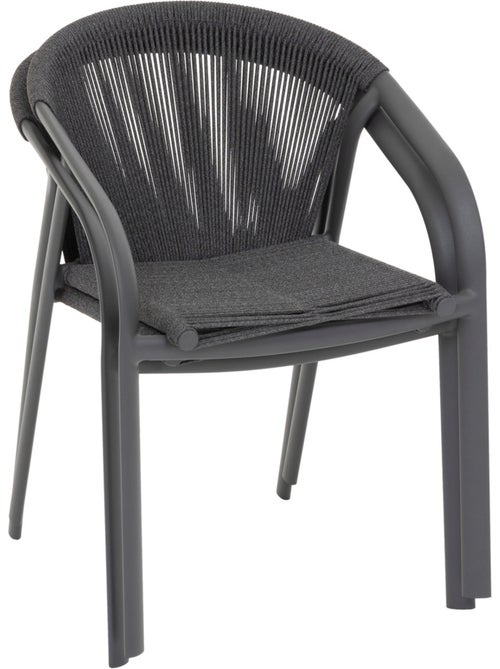 Fauteuil de jardin empilable en aluminium et corde tressée RIU - Kiabi Fauteuil de jardin empilable en aluminium et corde tressée RIU - Kiabi