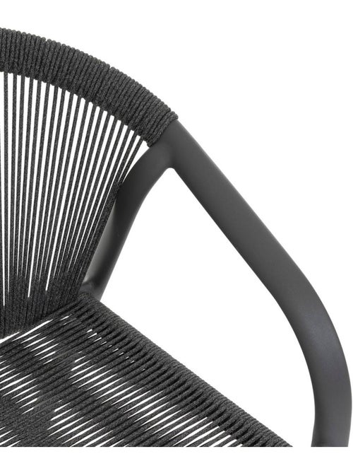 Fauteuil de jardin empilable en aluminium et corde tressée RIU - Kiabi