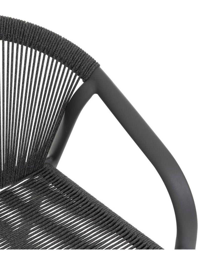 Fauteuil de jardin empilable en aluminium et corde tressée RIU Gris Gris anthracite - Kiabi