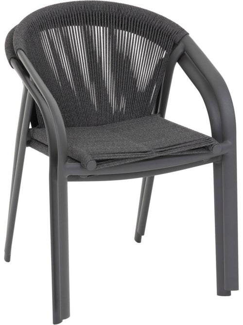 Fauteuil de jardin empilable en aluminium et corde tressée RIU - Kiabi