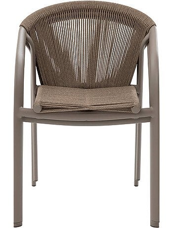 Fauteuil de jardin empilable en aluminium et corde tressée RIU