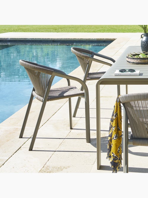 Fauteuil de jardin empilable en aluminium et corde tressée RIU - Kiabi Fauteuil de jardin empilable en aluminium et corde tressée RIU - Kiabi