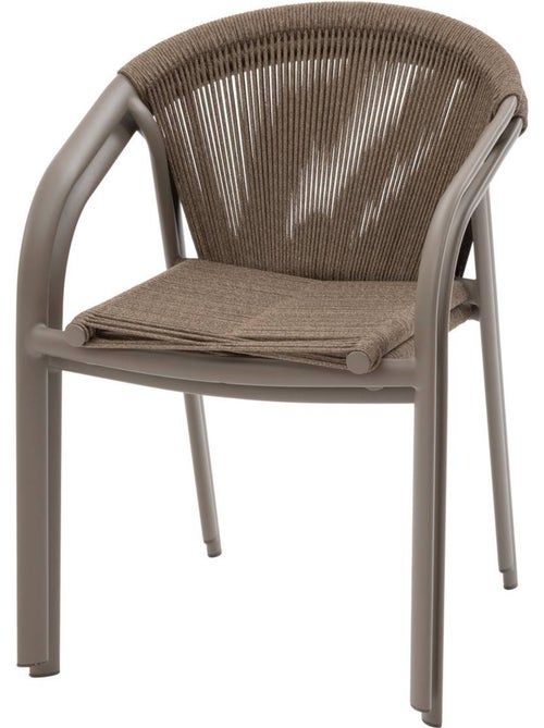 Fauteuil de jardin empilable en aluminium et corde tressée riu - Kiabi