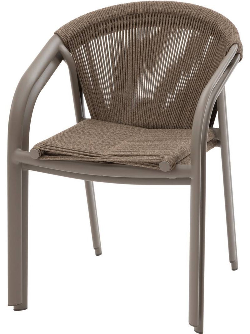 Fauteuil de jardin empilable en aluminium et corde tressée riu Marron - Kiabi