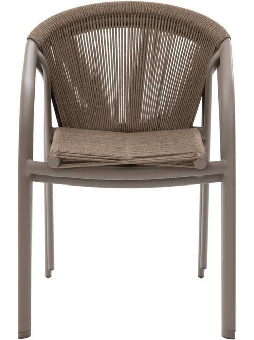 Fauteuil de jardin empilable en aluminium et corde tressée riu - Kiabi
