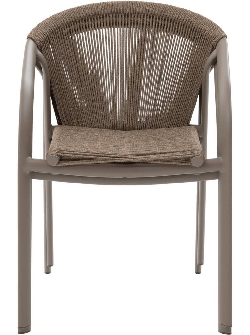 Fauteuil de jardin empilable en aluminium et corde tressée riu Marron - Kiabi