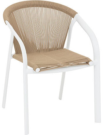 Fauteuil de jardin empilable en aluminium et corde tressée RIU