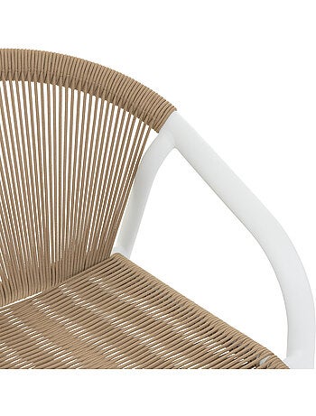 Fauteuil de jardin empilable en aluminium et corde tressée RIU