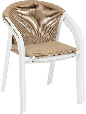 Fauteuil de jardin empilable en aluminium et corde tressée RIU