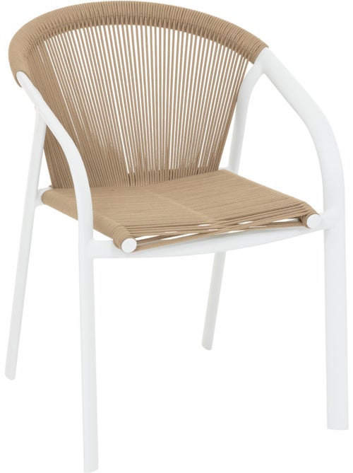 Fauteuil de jardin empilable en aluminium et corde tressée RIU - Kiabi Fauteuil de jardin empilable en aluminium et corde tressée RIU - Kiabi